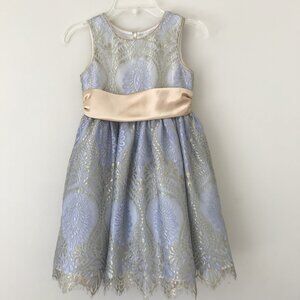 Jayne Copeland Girls' Little Border Lace with Satin-Dress